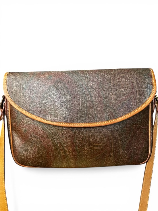 Etro Handbags - Etro Milano Vintage 1990s Paisley Crossbody Bag with Leather Trim